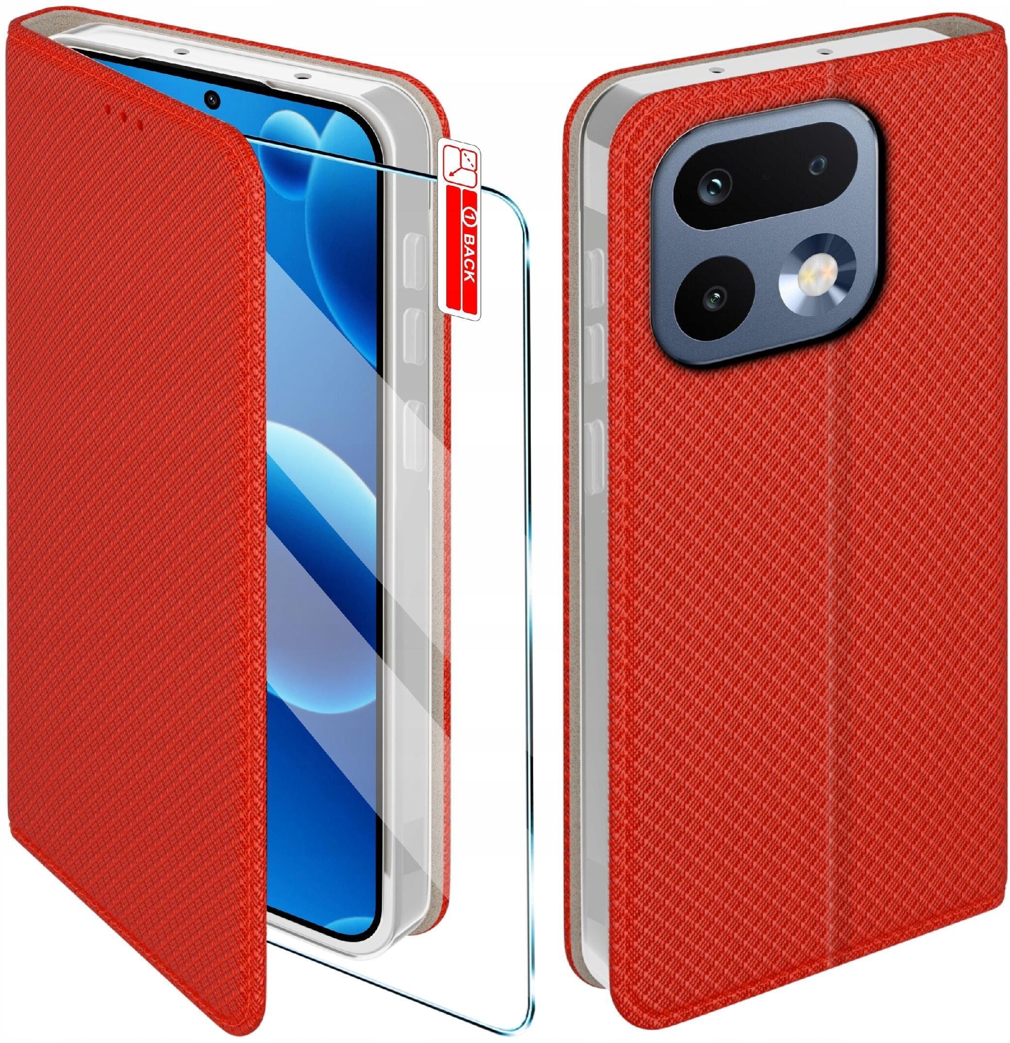 krainaGSM Etui Magnet Do Realme 16 Pro 5G Zamykane Czerwone Futerał + Szkło 9H
