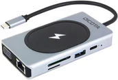 Czytniki kart pamięci - USB-hub Dicota 10w1 3 x USB-Type-A + HDMI + USB-Type-C + RJ-45 Silver - miniaturka - grafika 1