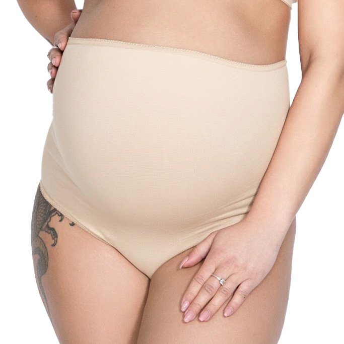 Figi damskie MAMA BELLY beżowe XL