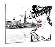 Deski do krojenia - osłona na płytę indukcyjną Kobieta Paryż 60x52, ArtprintCave - miniaturka - grafika 1