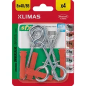 Kołki - Wkręt-met Kołek SFX uniwersalny 8x40mm z hakiem otwartym 4szt - miniaturka - grafika 1