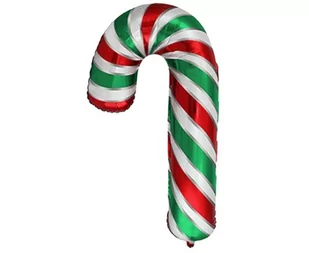 Balon Foliowy Świąteczny Lizak Laska Cukrowa Hel - Ozdoby bożonarodzeniowe - miniaturka - grafika 1