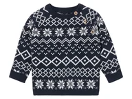 Bluzy i sweterki niemowlęce - lupilu® Sweter dziecięcy z dzianiny, wzór norweski (62-68, Niebieski) - miniaturka - grafika 1