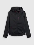 Kurtki i kamizelki sportowe damskie - 4F Kurtka softshell wiatroodporna membrana 5000 damska - czarna XXL - miniaturka - grafika 1