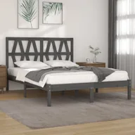 Łóżka - Łóżko z litego drewna sosna szara 200x200 cm - miniaturka - grafika 1