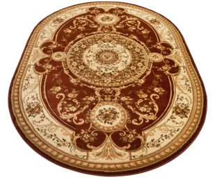 Klasyczny owalny dywan w kolorze brązowym T8-D86 - Dywany - miniaturka - grafika 1