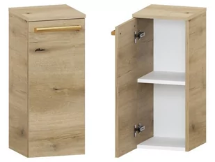 Słupek Łazienkowy ATHD 30 cm DD Lewy - Dąb Evoke Coast Mat - Uchwyty Złote Polerowane - Szafki łazienkowe - miniaturka - grafika 1