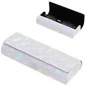 Akcesoria do okularów - Etui okularowe na magnes holograficzne pióra ET-130B Białe - miniaturka - grafika 1