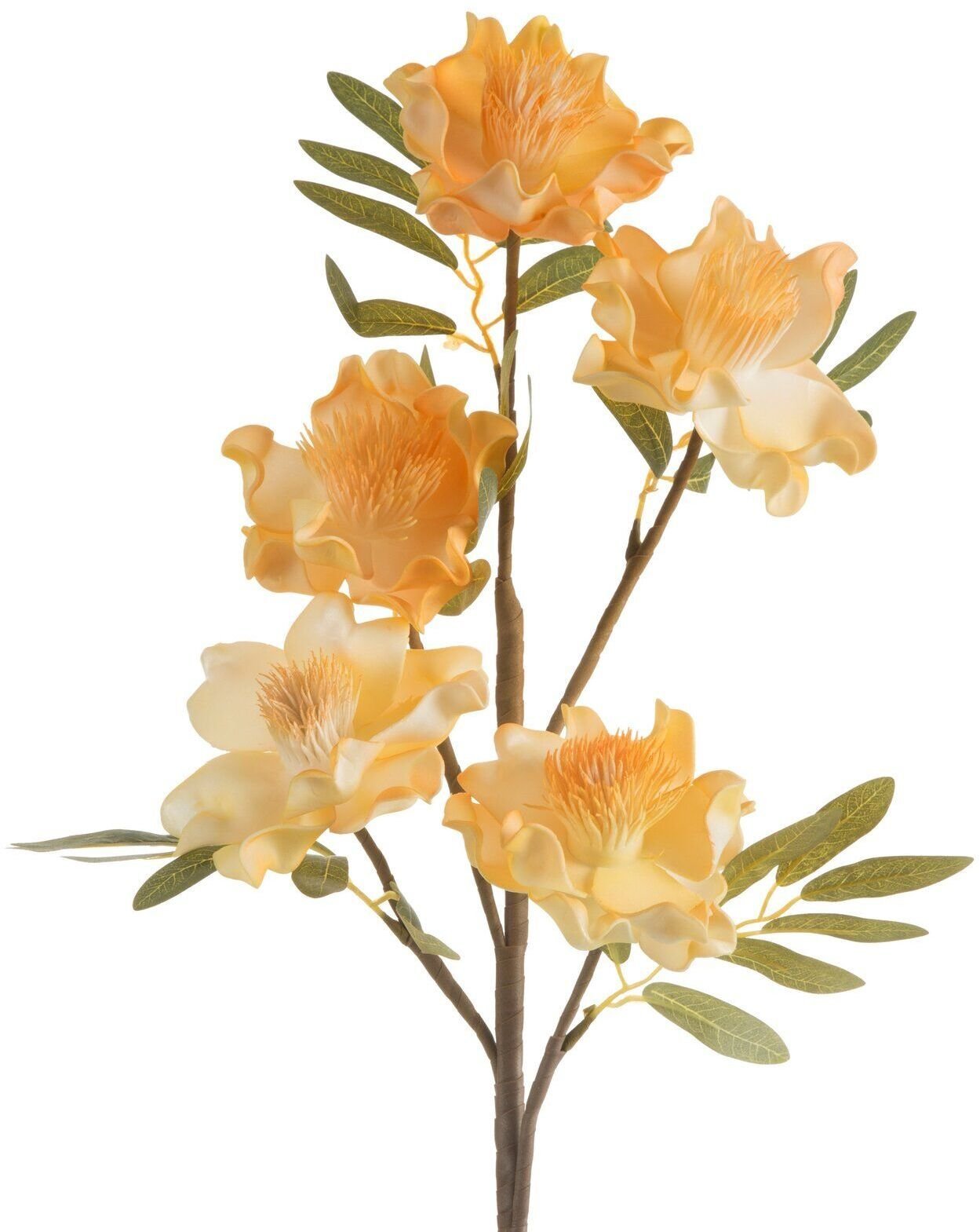 Eurofirany Kwiat sztuczny gałązka magnolii FLORE 89 cm pomarańczowy x6