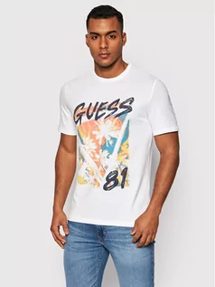 Koszulki męskie - GUESS T-Shirt M2GI24 J1311 Biały Slim Fit - grafika 1