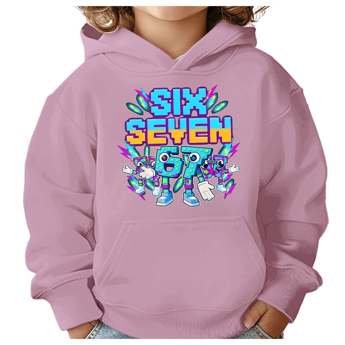 BLUZA DZIECIĘCA Z KAPTUREM 67 SIX SEVEN KLOCKI VIRAL 134-140 PREZENT