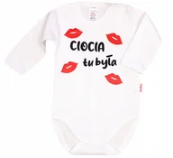 Body dla niemowląt - BODY NAPIS nadruk CIOCIA TU BYŁA r 62 KLEKLE - miniaturka - grafika 1