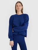 Bluzy damskie - 4F Bluza dresowa oversize nierozpinana bez kaptura damska - granatowa L - miniaturka - grafika 1