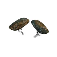 Spinki do mankietów i krawatów - Spinki do mankietów Jaspis oceaniczny (S986) Srebro [925] - miniaturka - grafika 1