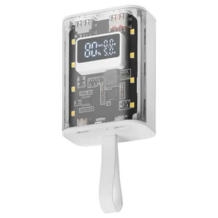 Mars Gaming MPK-10K, Kompaktowy Power Bank 22.5W, Quick Charge QC3.0 & PD3.0 10000mAh, Inteligentne Monitorowanie Baterii z Multi-Charge, Smycz + Latarka LED, Uniwersalna Łączność, Biały - Latarki - miniaturka - grafika 1