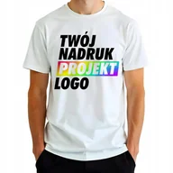 Piżamy damskie - PIŻAMA MĘSKA Persolanizowana Twój Nadruk BIAŁY TSHIRT + CZARNE SPODENKI - M - miniaturka - grafika 1