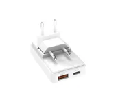 Ładowarki do telefonów - SBS Flexi USB-A USB-C PD 65W Bialy - miniaturka - grafika 1