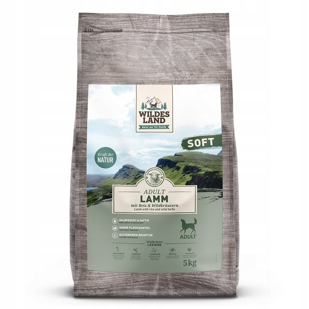 Wildes Land DOG Soft Lamm - jagnięcina - półwilgotna karma dla psa 5 kg
