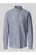 Koszule męskie - Koszula lniana o kroju slim fit z kołnierzykiem typu kent model CAIDEN - Only & Sons - miniaturka - grafika 1