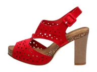 Sandały damskie - Czerwone sandały damskie SERGIO LEONE SK858 M - Sergio Leone - miniaturka - grafika 1