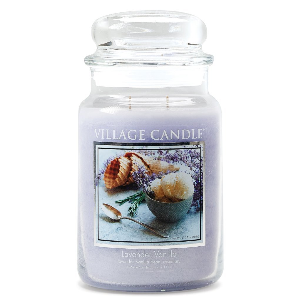Village Candle Lavender Vanilla 602g świeca zapachowa w słoiku lawenda i wanilia