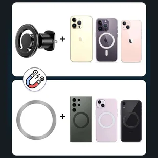 Uchwyt do samochodu Alogy samochodowy magnetyczny do MagSafe do iPhone 14 13 12 do kratki czarny - Akcesoria do nawigacji - miniaturka - grafika 3