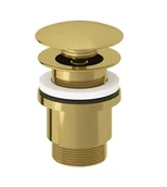 Zawory i kraniki - Kludi Akcesoria - Zamykany zawór spustowy, Push-Open, brushed gold 10426N0-00 - miniaturka - grafika 1