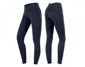 Bryczesy - Waldhausen Legginsy jeździeckie damskie z wysokim stanem HANNA ELT - night blue - miniaturka - grafika 1