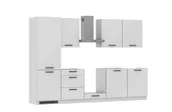 Meble kuchenne - Zestaw Mebli Kuchennych Torino 300 Cm L/P Mdf Folia Biały Połysk Biały Połysk Cichy Domyk Hettich - miniaturka - grafika 1