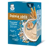 Kaszki dla dzieci - Nestle Gerber Gerber Pełnia zbóż Kaszka owsiano-pszenno-żytnia "Owsianka" z mlekiem po 6. miesiącu 200 g 1144095 - miniaturka - grafika 1