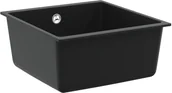 Zlewozmywaki - vidaXL Zlew Czarny 430 x 460 mm 80% Kwarc i 20% Żywica - miniaturka - grafika 1