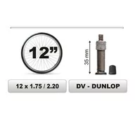Dętki rowerowe - Dętka Rowerowa SUPER MOCNA 12 X 1,75 / 2,20 Dv - miniaturka - grafika 1