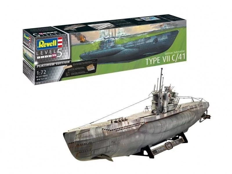 Revell Model plastikowy Niemiecka łódź podwodna typ VII C/41 1/72 DARMOWA DOSTAWA! GXP-682678