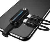 Adaptery i przejściówki - USAMS Adapter AU10 2w1 Lightning 2 x lightning LED czarny/black SJ357LN01 (US-SJ357) - miniaturka - grafika 1
