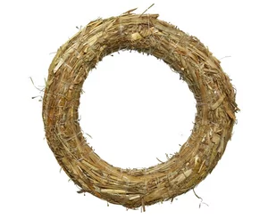 Wieniec okrągły natura ozdobny słomiany DIY 15cm - Ozdoby bożonarodzeniowe - miniaturka - grafika 1