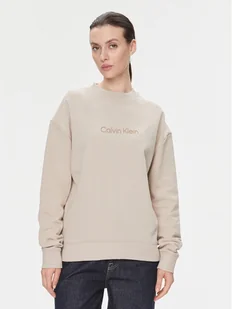 Calvin Klein Bluza Hero Logo K20K205450 Beżowy Regular Fit - Bluzy damskie - miniaturka - grafika 1