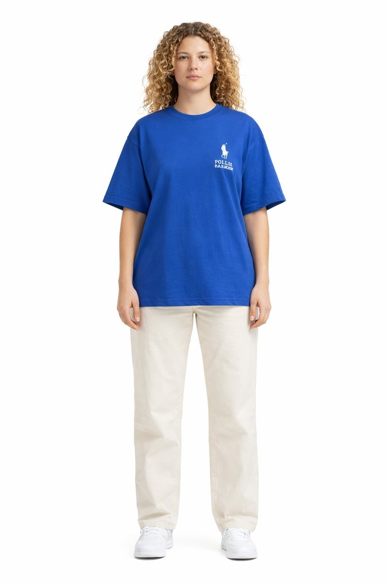 POLO RALPH LAUREN NIEBIESKI T-SHIRT Z OKRĄGŁYM DEKOLTEM DAMSKI S I4A