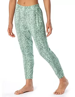 Spodnie damskie - Schiesser Damskie Spodnie do Spania, Długie Części Piżamy, Zielone Kwiaty, 48, Zielony Kwiatowy - grafika 1
