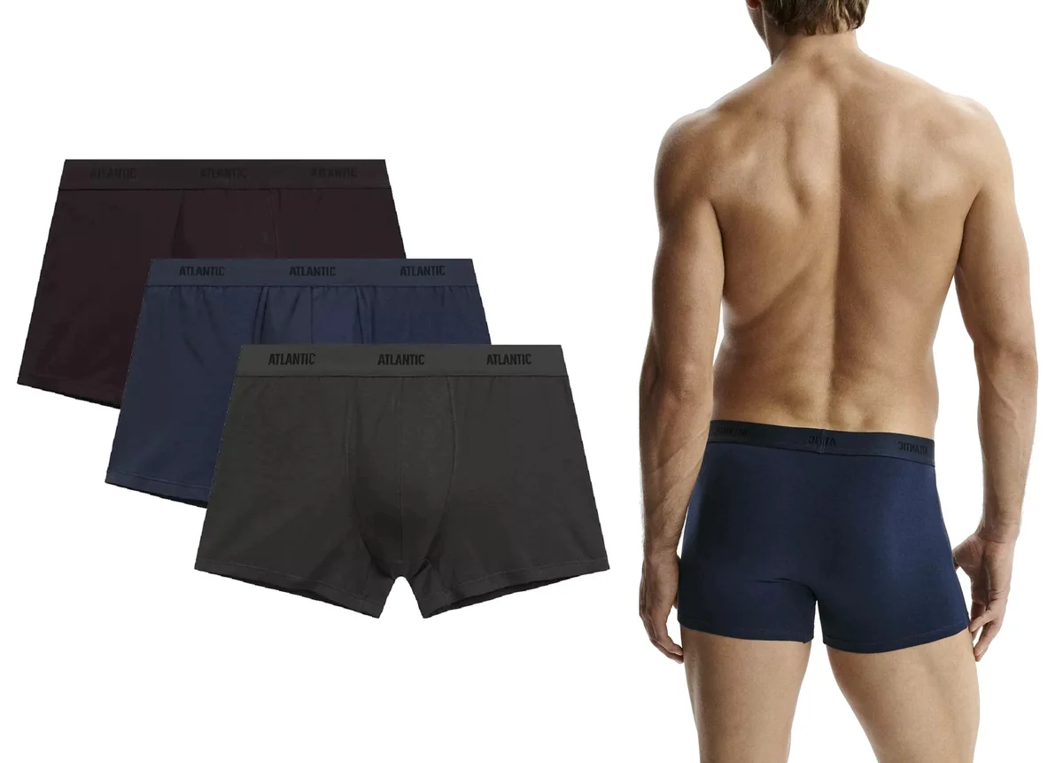 ATLANTIC Bokserki męskie klasyczne bawełna 3MH-0111 BRĄZ, 3-PACK XXL