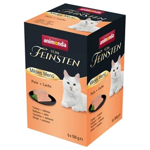 Animonda Vom Feinsten vom Feinsten Mildes Menu Adult 6 x 100 g Indyk i łosoś - Mokra karma dla kotów - miniaturka - grafika 2