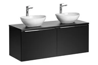 Szafki łazienkowe - Szeroka szafka z umywalką, Santa Fe, 120x46x46 cm, czarny, mat - miniaturka - grafika 1