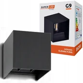 Lampy ogrodowe - Lampa elewacyjna LED kinkiet ogrodowy 1xG9 SuperLED IP44 czarny - miniaturka - grafika 1