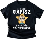 Koszulki i topy damskie - czarna koszulka damska - co się tak patrzysz gwiazdy nie widziałeś ? - miniaturka - grafika 1