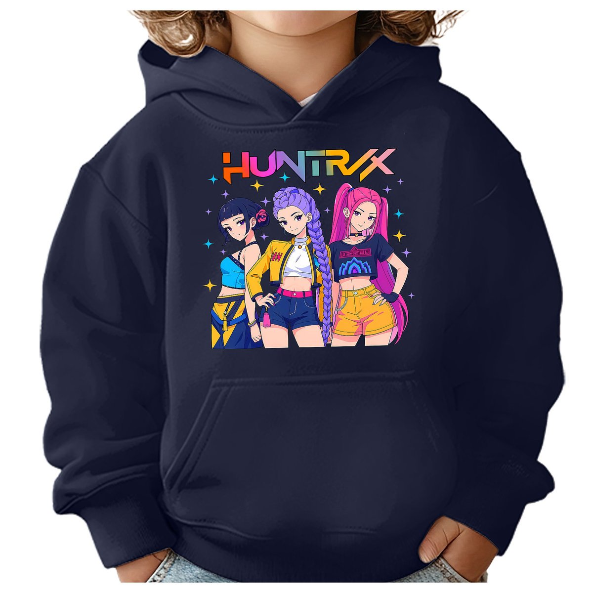 BLUZA DZIECIĘCA KPOP DEMON HUNTERS HUNTRIX 122-128 Z KAPTUREM BAWEŁNIANA