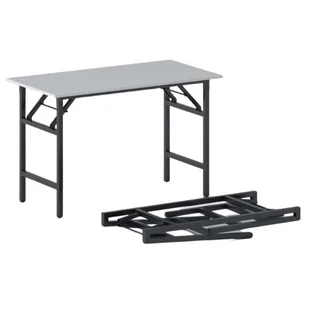 B2B Partner Stół konferencyjny FAST READY z czarnym stelażem, 1100 x 500 x 750 mm, szary 499527 - Stoły i stoliki do biura - miniaturka - grafika 1
