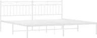 Łóżka - Elior Białe metalowe łóżko małżeńskie 200x200 cm - Envilo - miniaturka - grafika 1