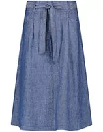 Spódnice - Gerry Weber Damska spódnica z lnu, krótka spódnica jednokolorowa, do łydek, Indigo Blue Len, 44 - miniaturka - grafika 1