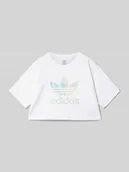 Koszulki dla dziewczynek - T-shirt krótki z nadrukiem z logo - miniaturka - grafika 1