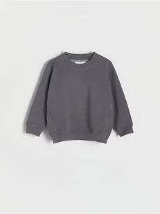 Reserved - Bawełniana bluza z haftem - ciemnoszary - Bluzy i sweterki niemowlęce - miniaturka - grafika 1