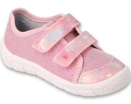 Buty dla dziewczynek - Trampki dziecięce Befado 908P001 kapcie dziewczęce na rzepy różowe-21 - miniaturka - grafika 1